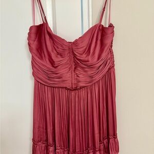 AQUA Ruched Sleeveless Midi Dress - Size XL - Berry color, never worn